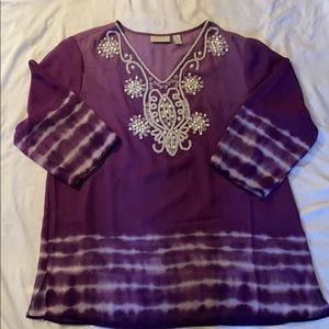 Purple and white tunic